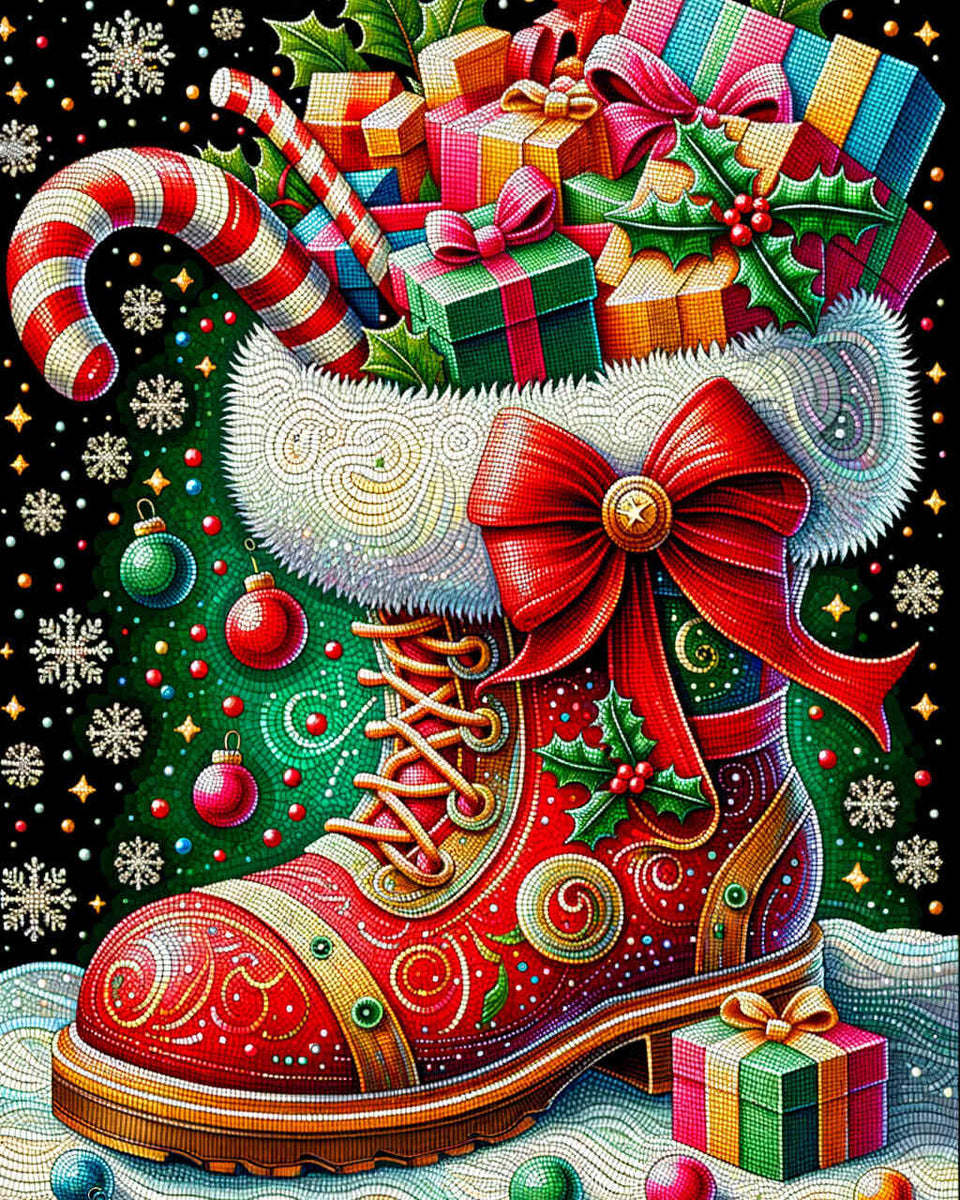 Malen nach Zahlen - Nikolausstiefel