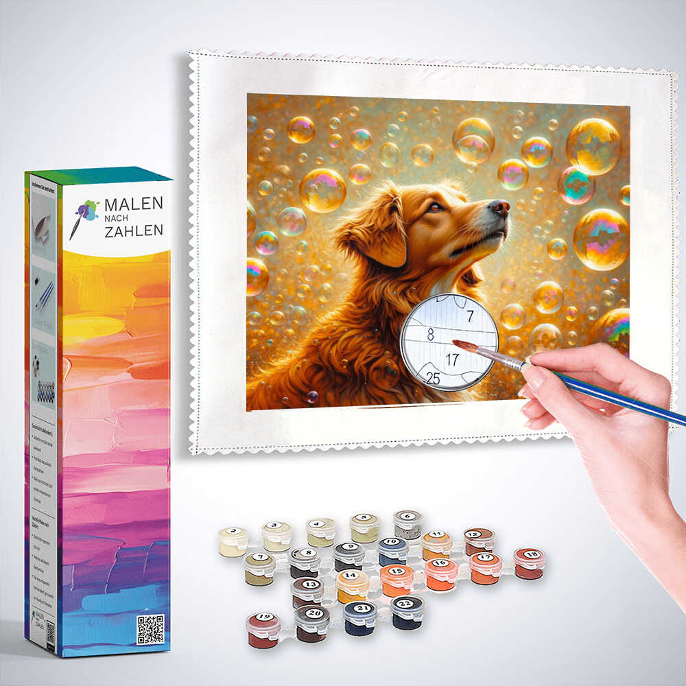 Malen nach Zahlen - Seifenblasen Hund - Jetzt kaufen