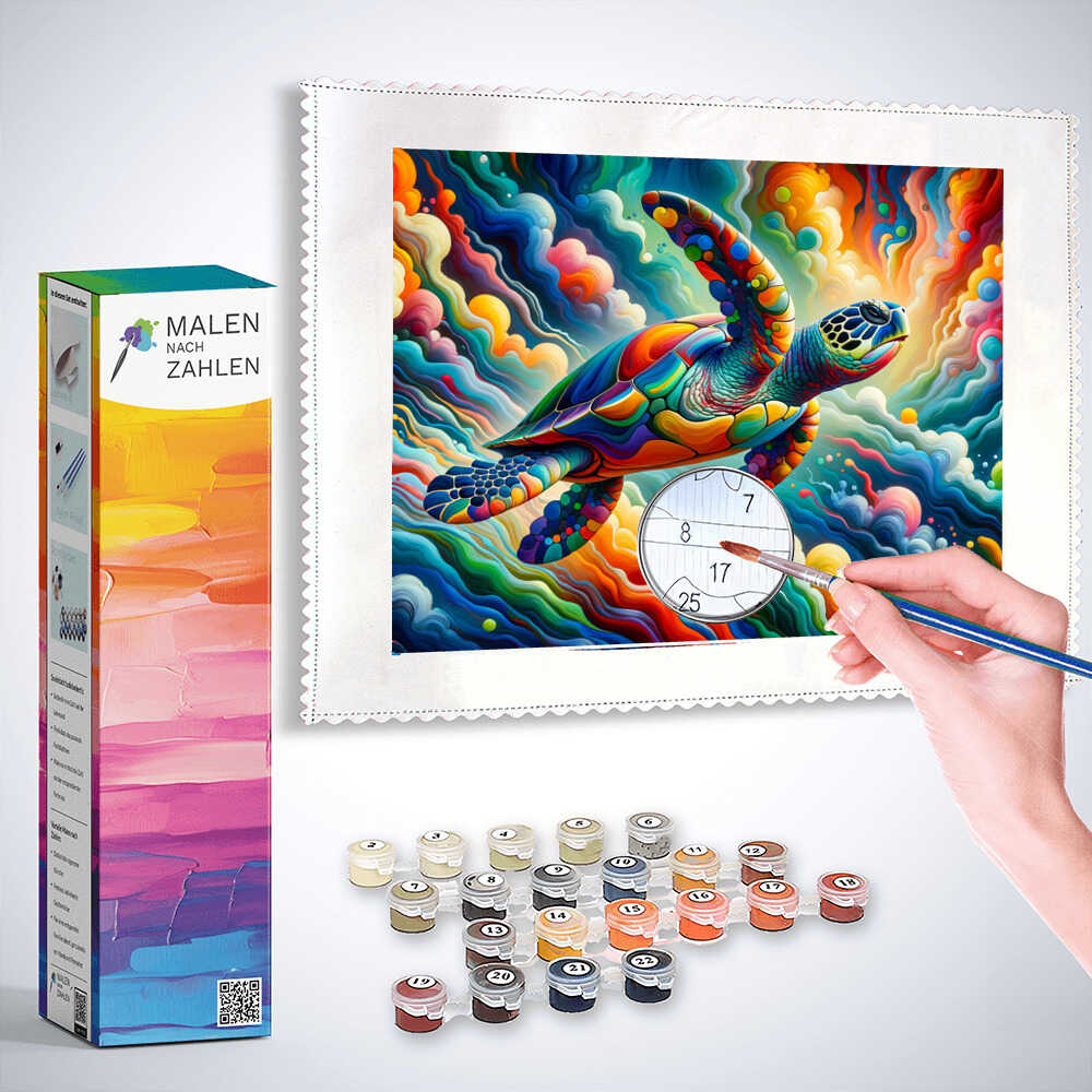 Figured'Art Malen Nach Zahlen Schildkröte - DIY Bastelset 40x50cm Für Erwachsene