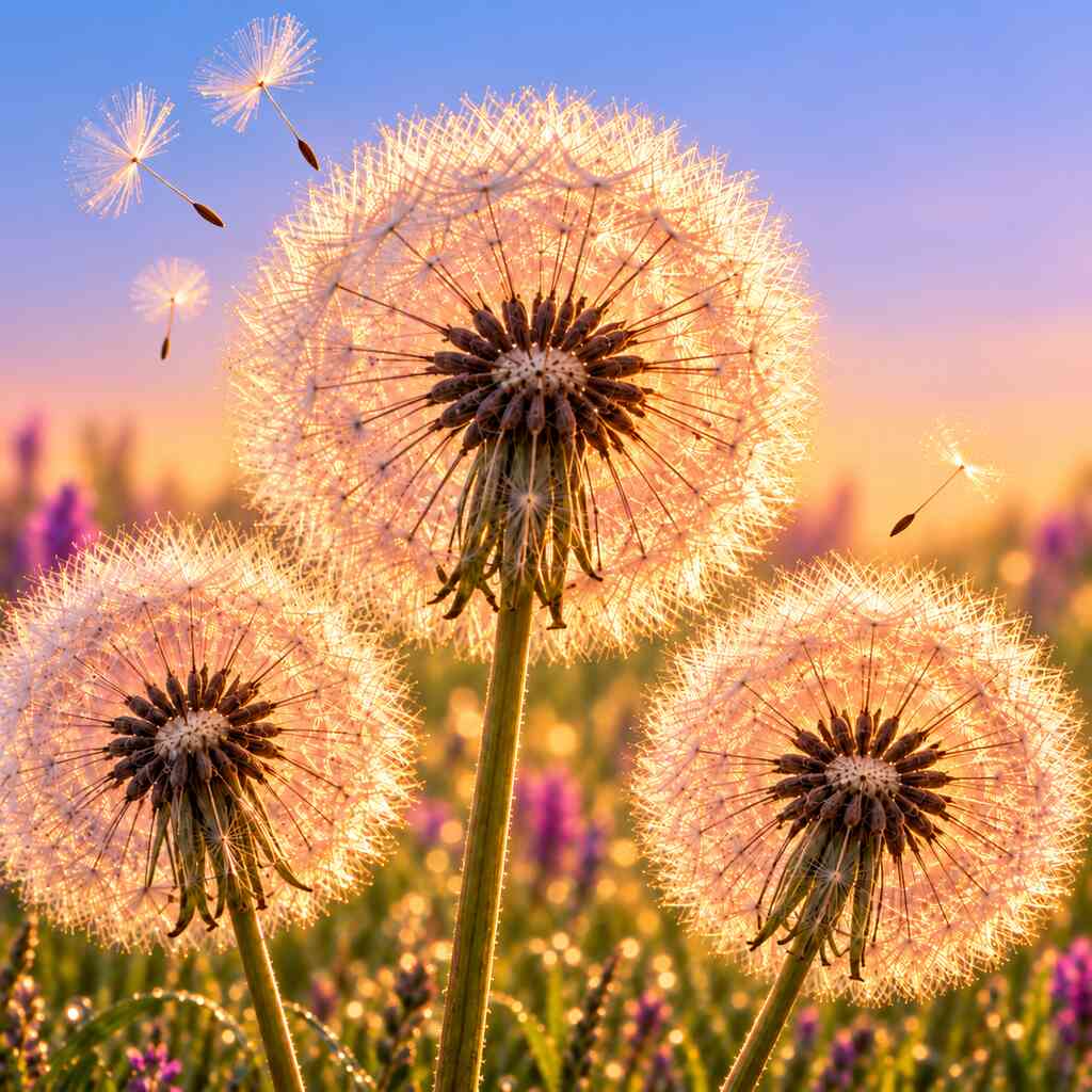 Malen nach Zahlen - Pusteblumen am Seeufer