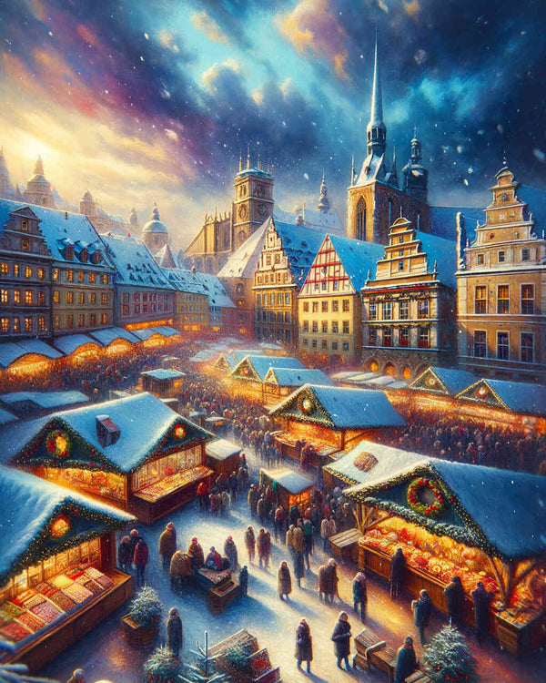 Weihnachtsmarkt - Malen nach Zahlen