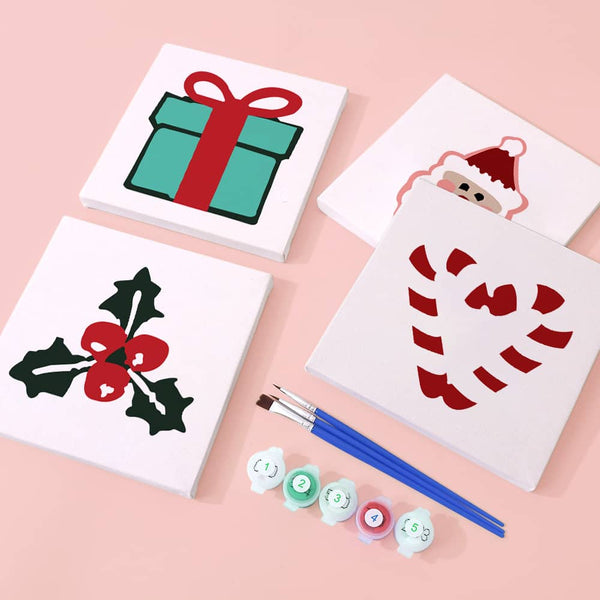 Weihnachtsklassiker 4er SET - Mini Malen nach Zahlen