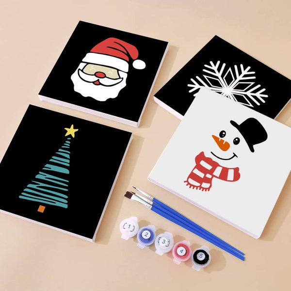 Weihnachtszauber 4er SET - Mini Malen nach Zahlen