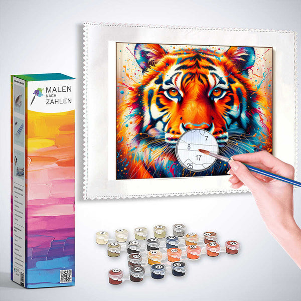 Tiger frontal - Malen nach Zahlen