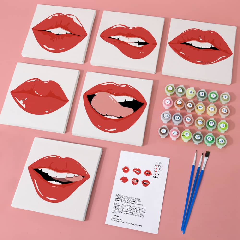 Glossy 6er SET - Mini Malen nach Zahlen