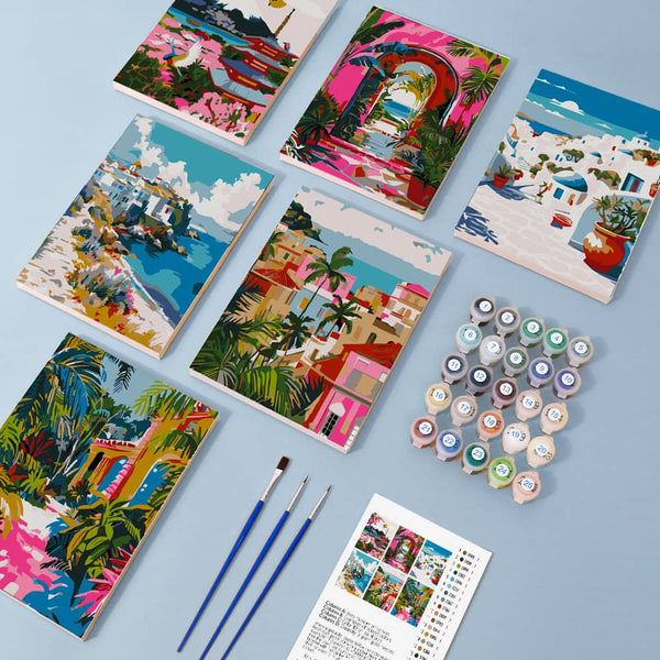 Urlaubsflair 6er SET - Mini Malen nach Zahlen