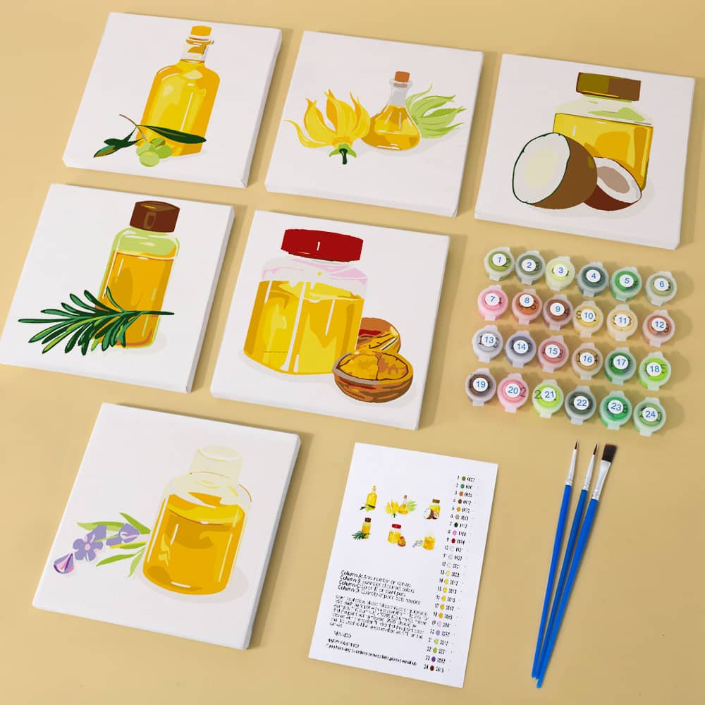 Naturgold 6er SET - Mini Malen nach Zahlen