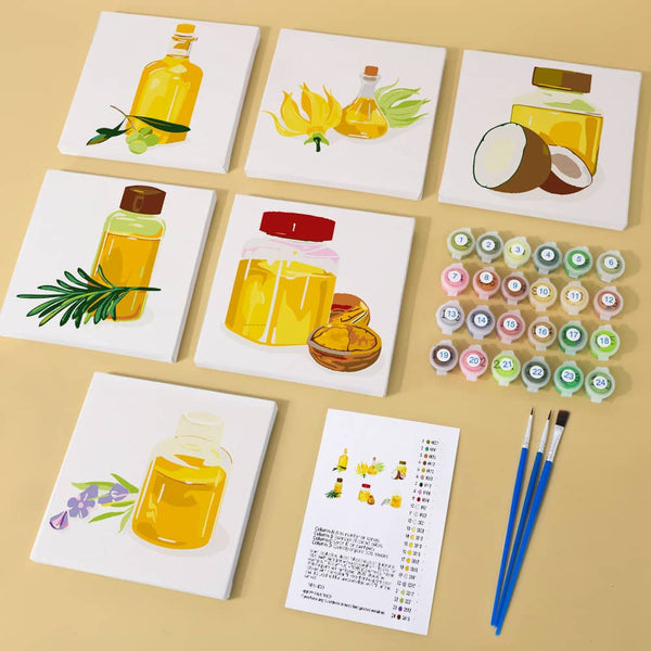 Naturgold 6er SET - Mini Malen nach Zahlen