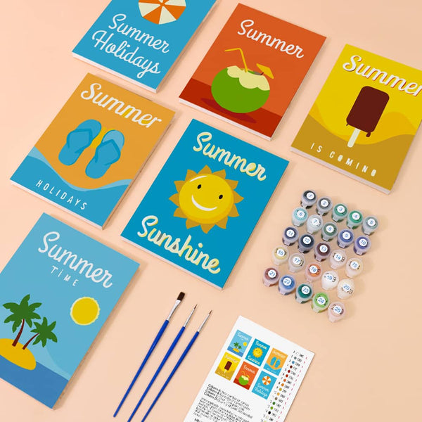 Summertime 6er SET - Mini Malen nach Zahlen