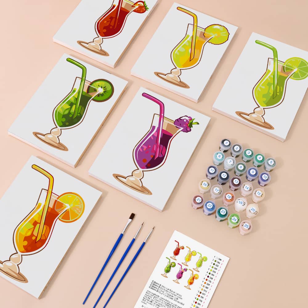 Freshness 6er SET - Mini Malen nach Zahlen