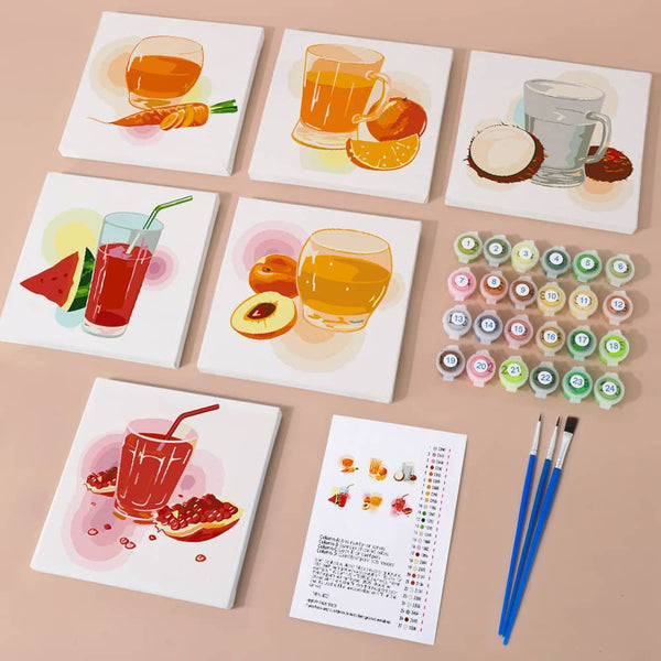 Fruchtzeit 6er SET - Mini Malen nach Zahlen