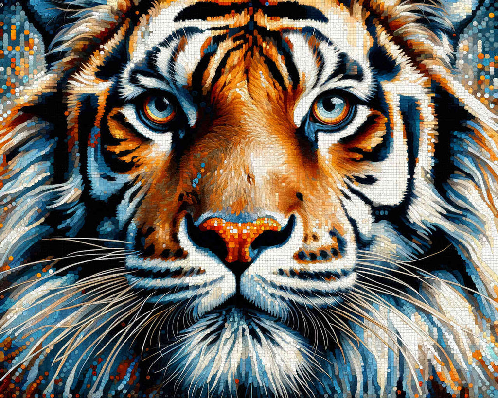Tiger, Zoom - Malen nach Zahlen