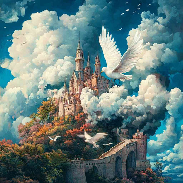 Malen nach Zahlen - Schloss über den Wolken