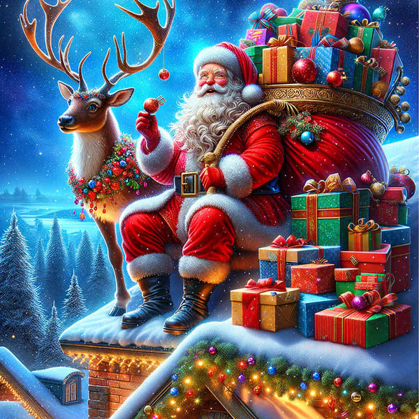 Malen nach Zahlen - Voll bepackter Weihnachtsmann
