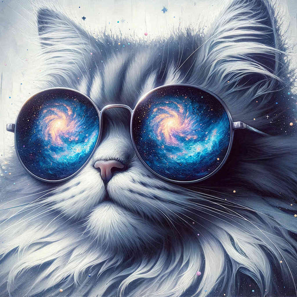Katze mit Sonnenbrille – Malen nach Zahlen