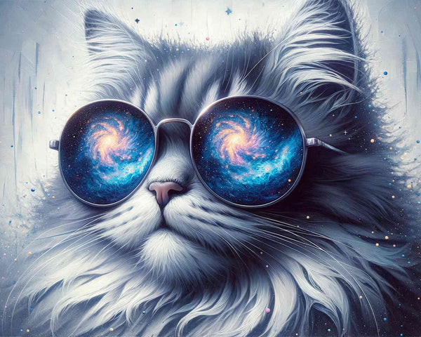 Katze mit Sonnenbrille – Malen nach Zahlen