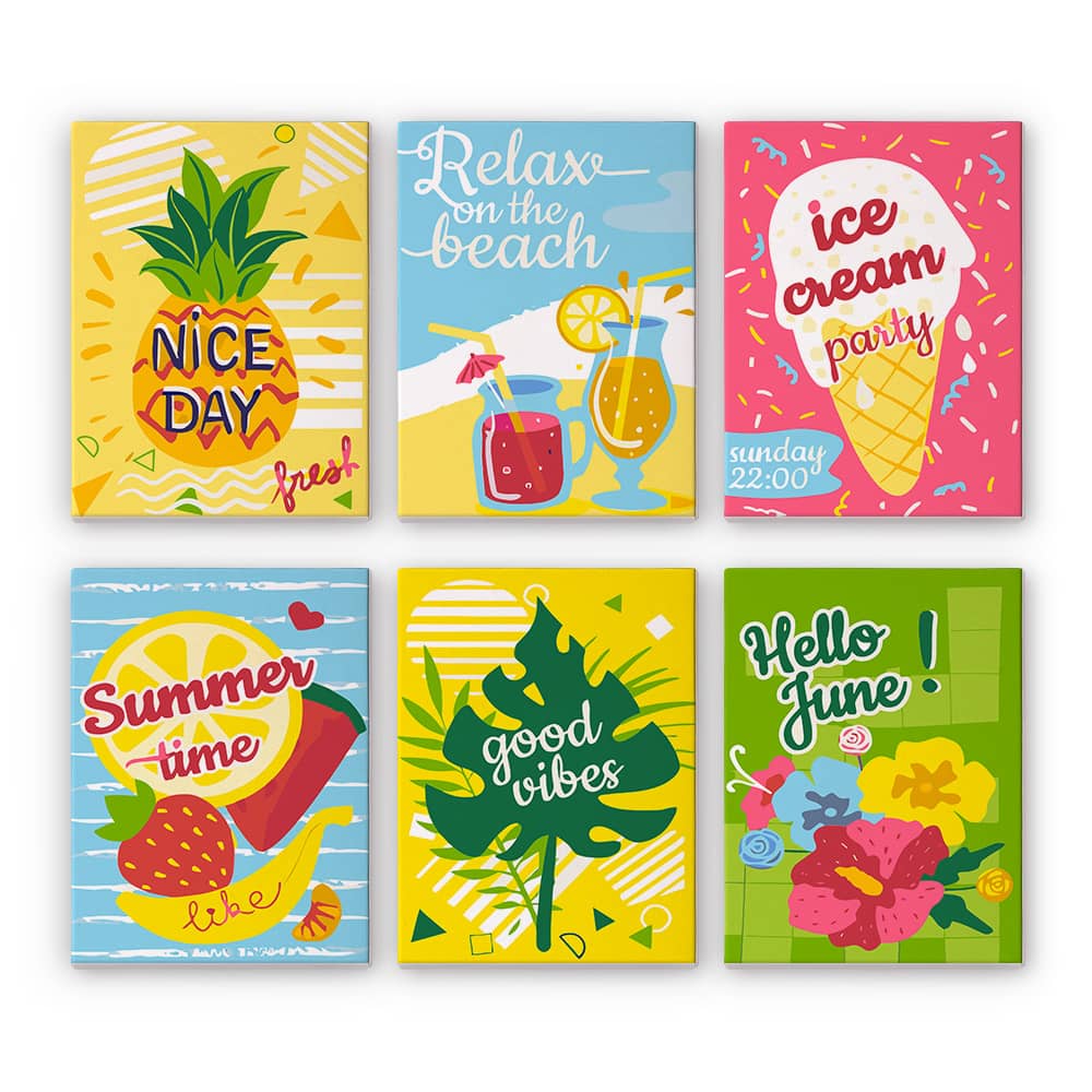 Sunvibes 6er SET - Mini Malen nach Zahlen
