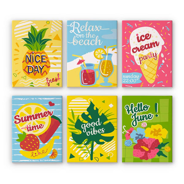 Sunvibes 6er SET - Mini Malen nach Zahlen