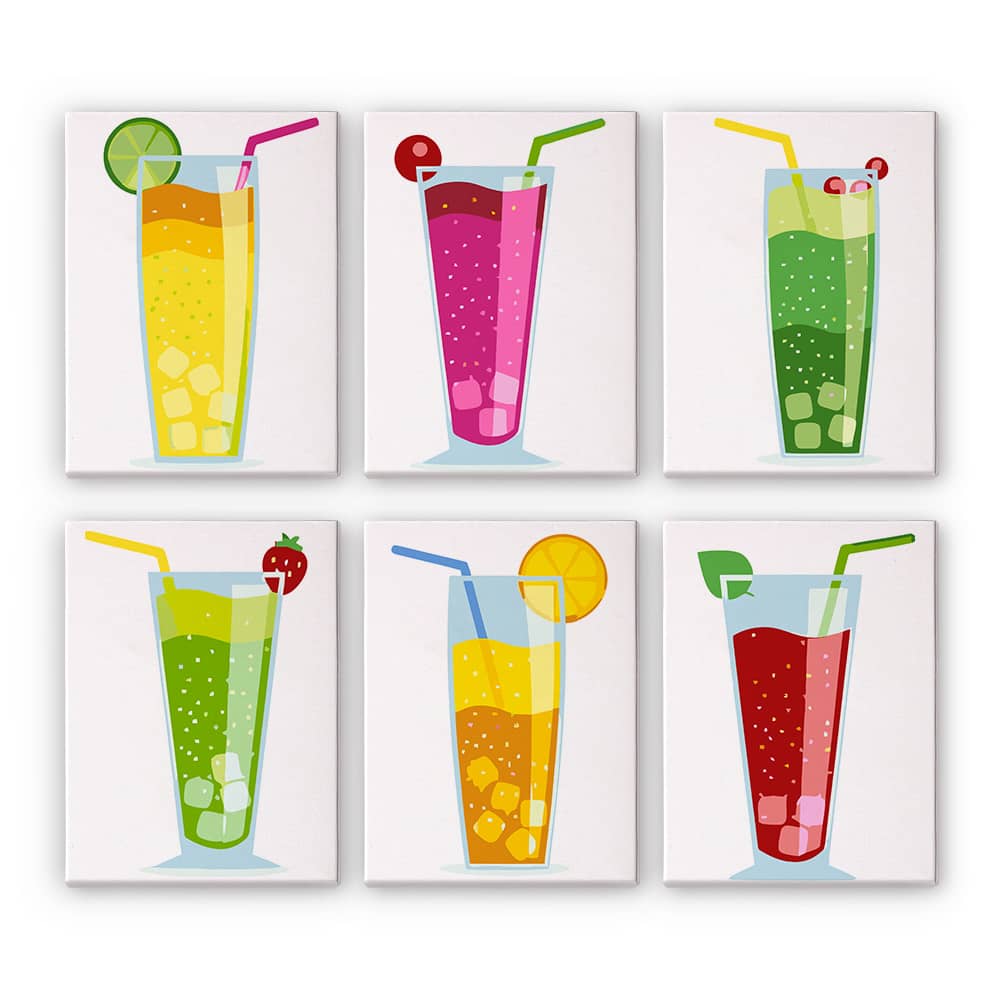 Sommerfrische 6er SET - Mini Malen nach Zahlen