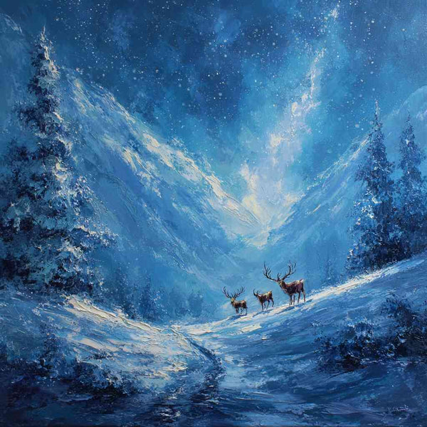 Malen nach Zahlen - Winterzauber der Stille, in blau