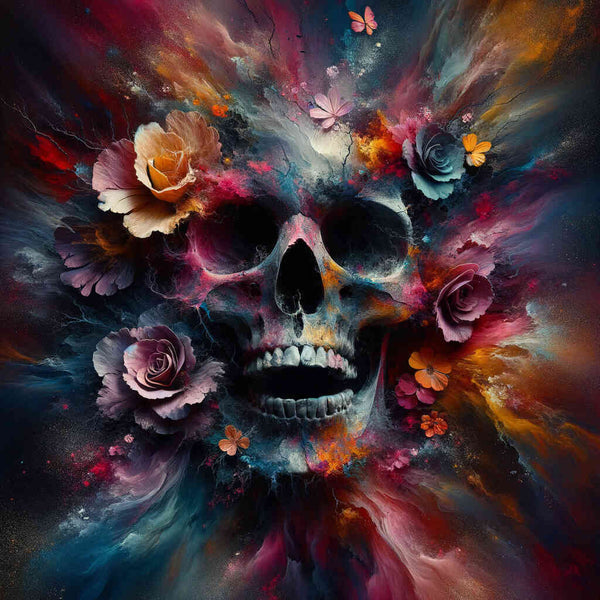 Malen nach Zahlen - Totenkopf abstrakt