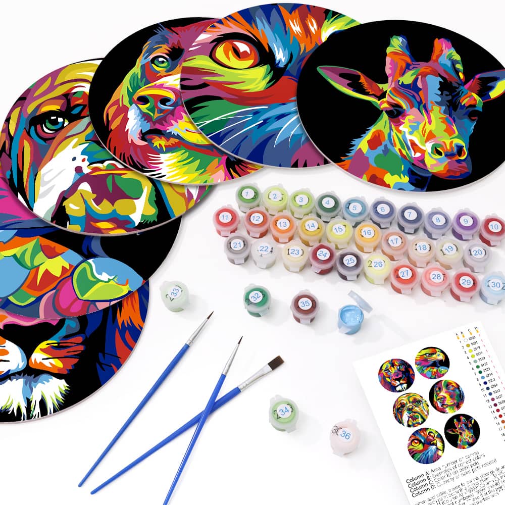 Tischset 6er Set, Abstrakt- Malen nach Zahlen