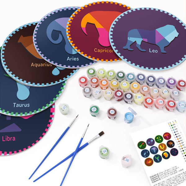 Tischset 12er Set, Sternzeichen- Malen nach Zahlen