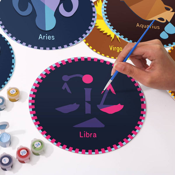 Tischset 12er Set, Sternzeichen- Malen nach Zahlen