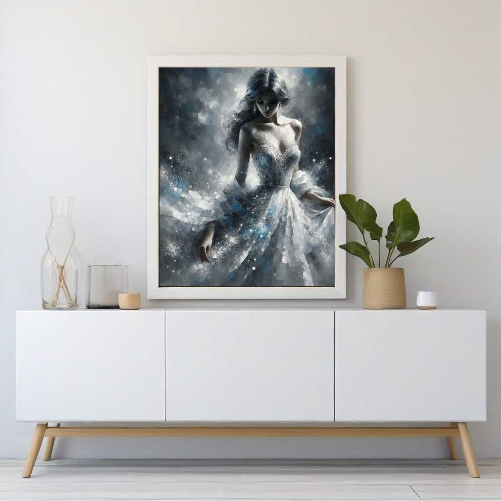 Frau in Weißem Kleid – Malen nach Zahlen