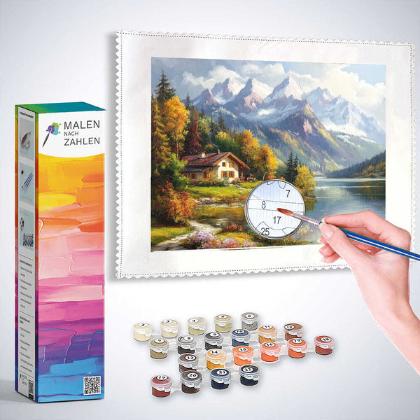 Malen nach Zahlen - Haus am Bergsee