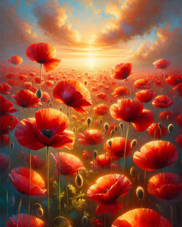 Malen nach Zahlen - Klatschmohnfeld