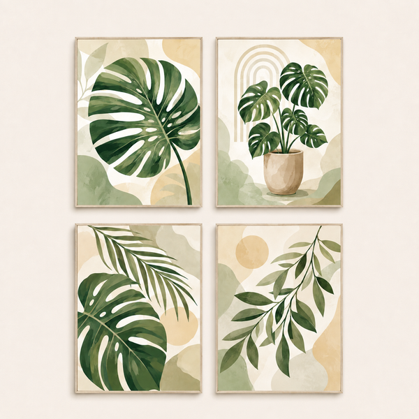 Botanical Harmony 4er SET - Mini Malen nach Zahlen