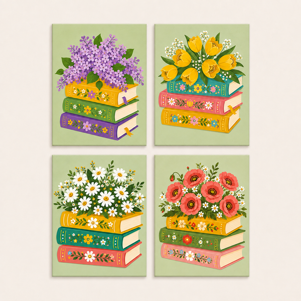 Blumenbücher 4er SET - Mini Malen nach Zahlen