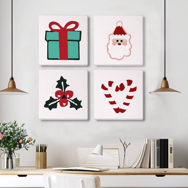 Weihnachtsklassiker 4er SET - Mini Malen nach Zahlen