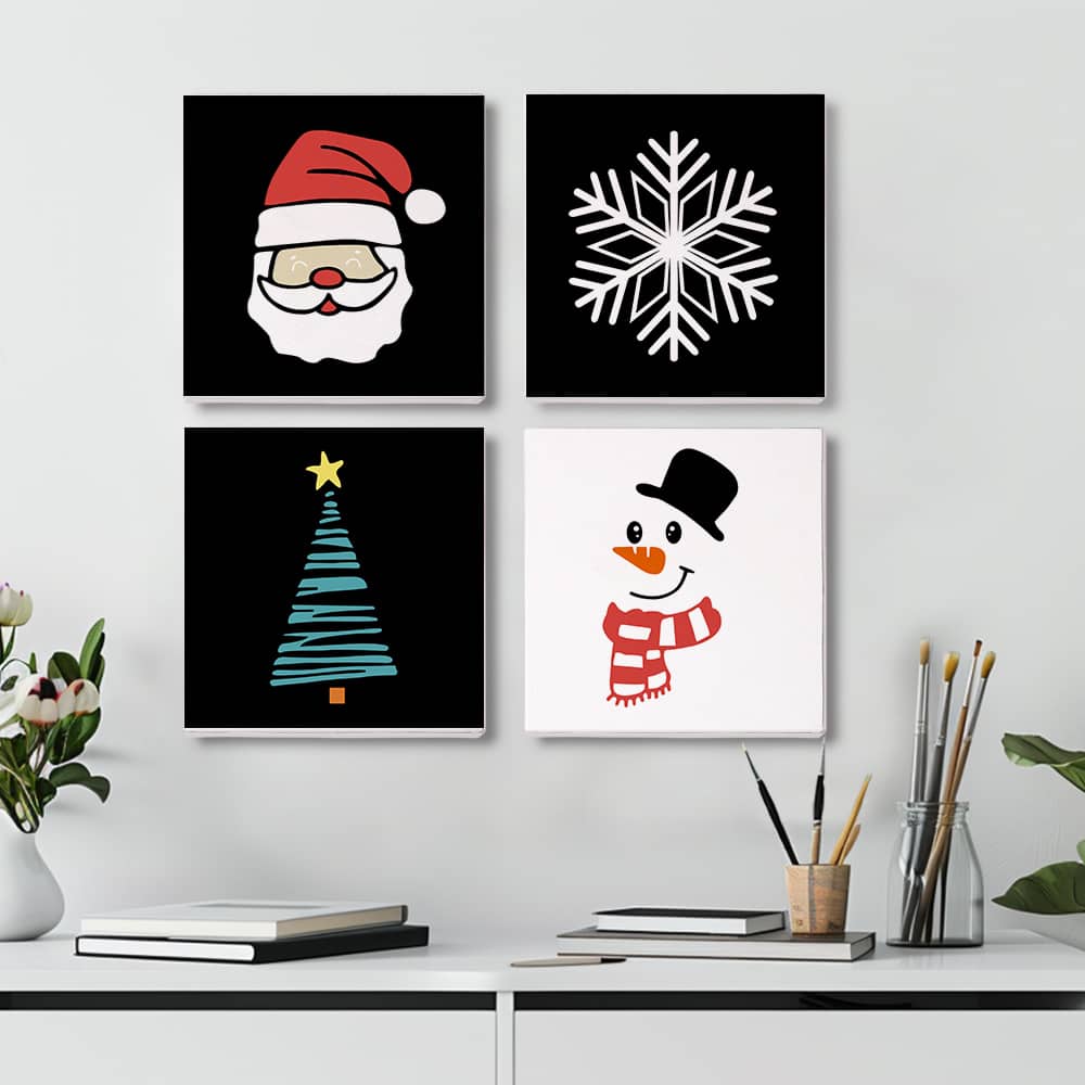 Weihnachtszauber 4er SET - Mini Malen nach Zahlen