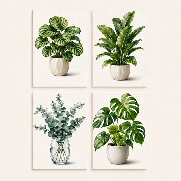 Urban Jungle 4er SET - Mini Malen nach Zahlen