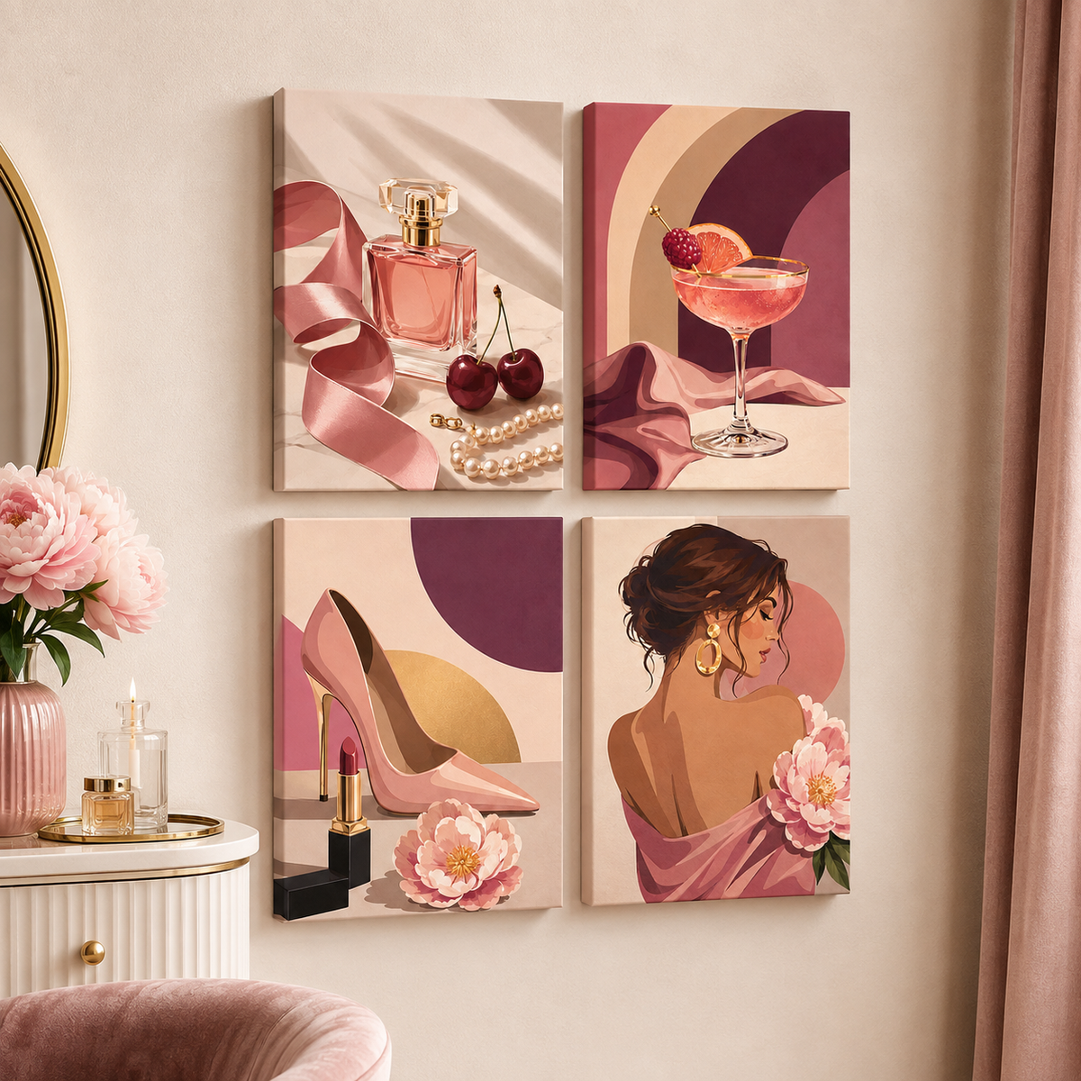 Pretty Glam 4er SET - Mini Malen nach Zahlen