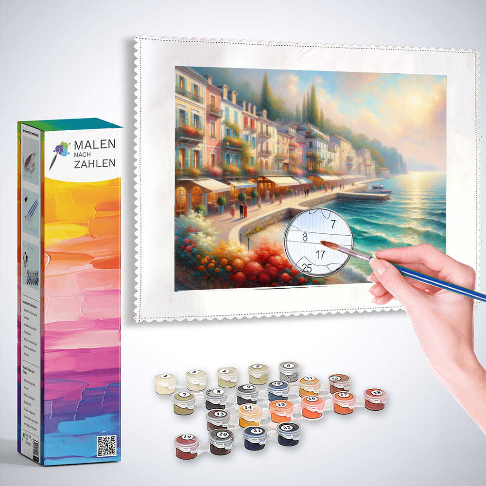 Stadt am Meer - Malen nach Zahlen