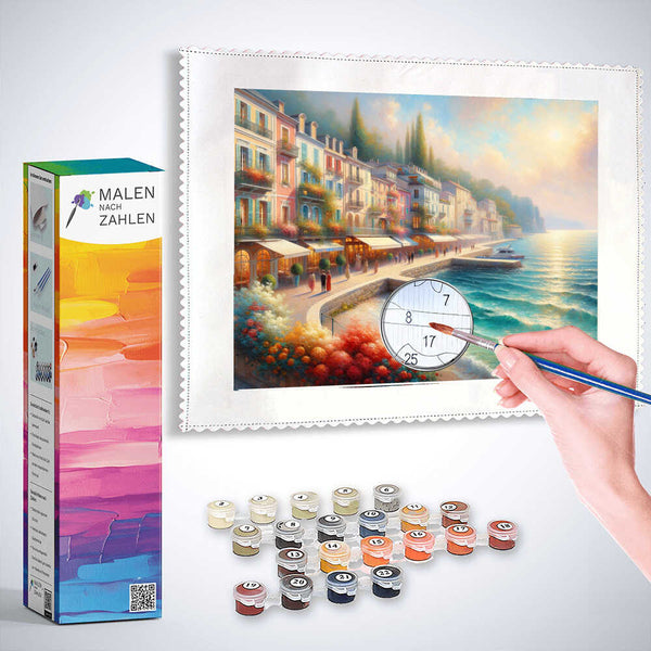 Stadt am Meer - Malen nach Zahlen