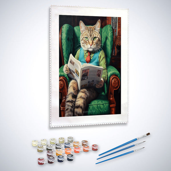 Kater liest - Malen nach Zahlen