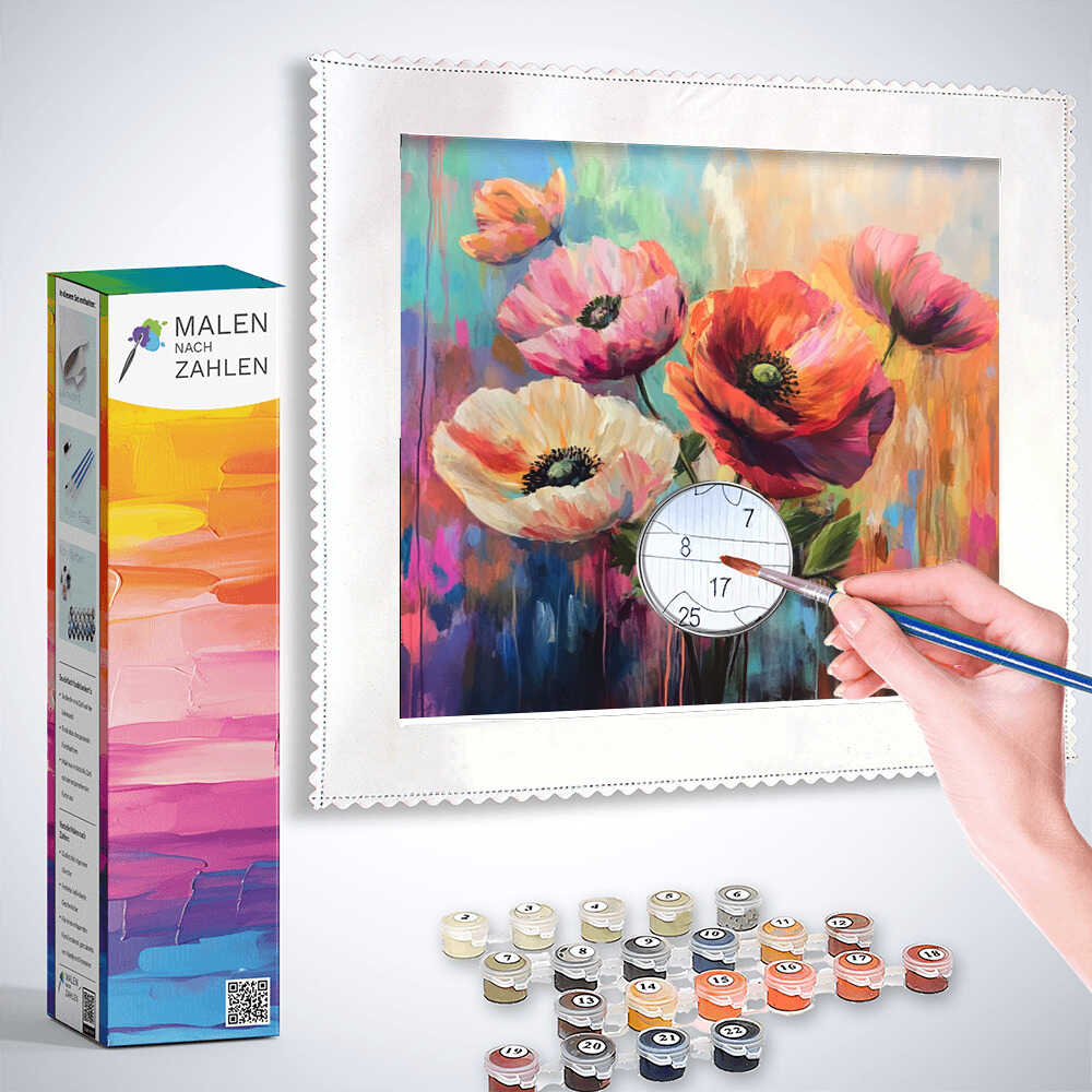 Malen nach Zahlen - Blütenpoesie im Farbenrausch