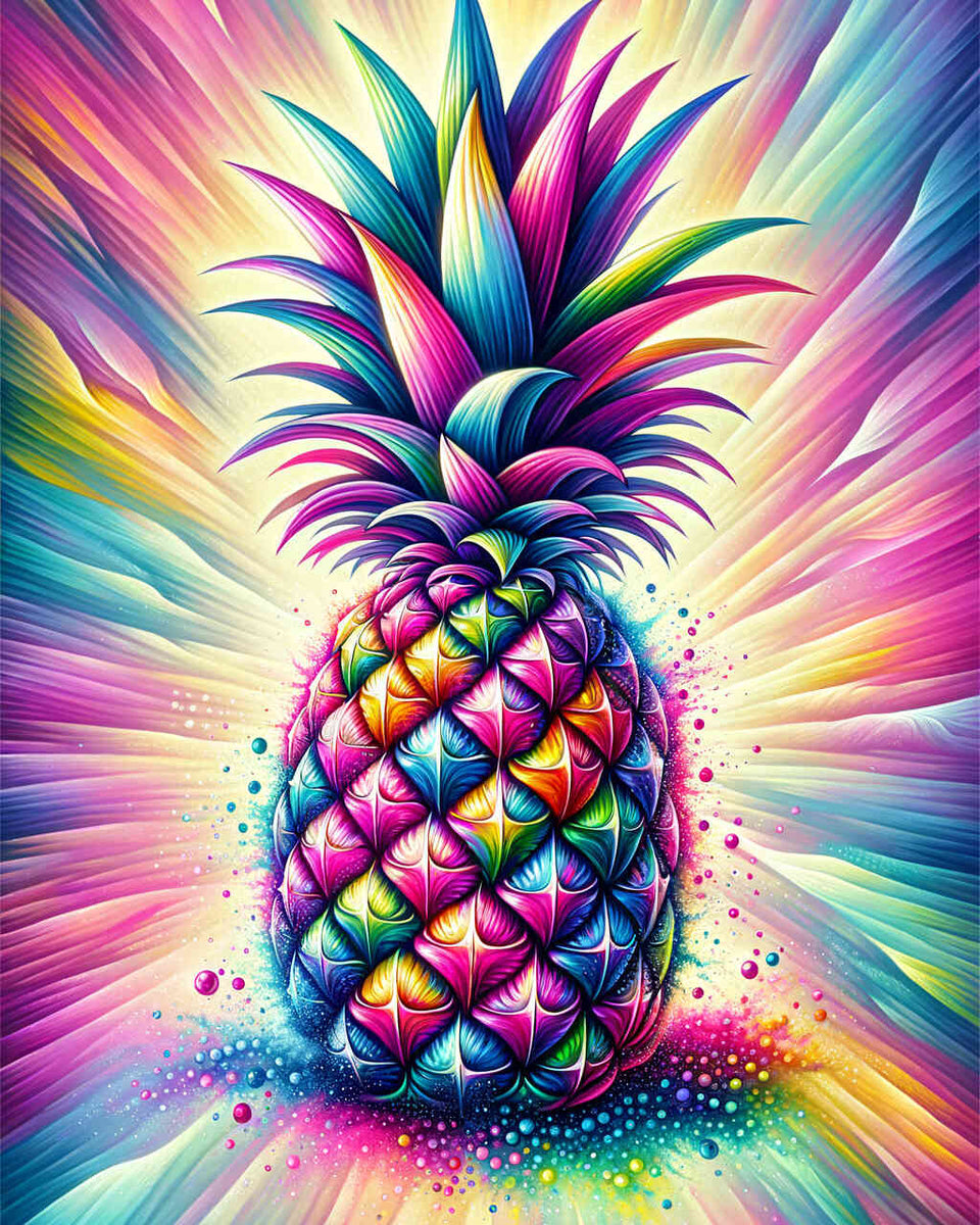 Malen nach Zahlen - Bunte Ananas