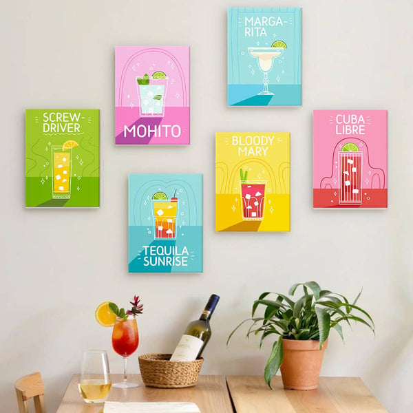 Happy Hour 6er SET - Mini Malen nach Zahlen