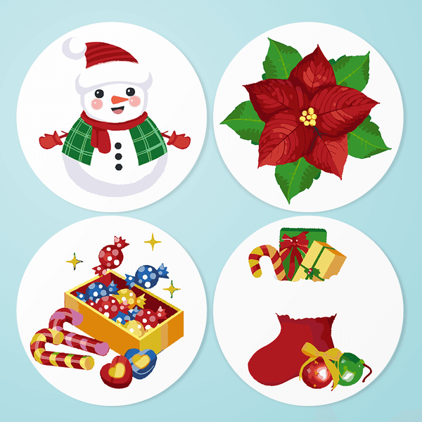 Tischset 4er Set, Weihnachten - Malen nach Zahlen