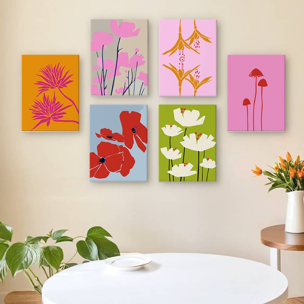 Fresh Flower 6er SET - Mini Malen nach Zahlen