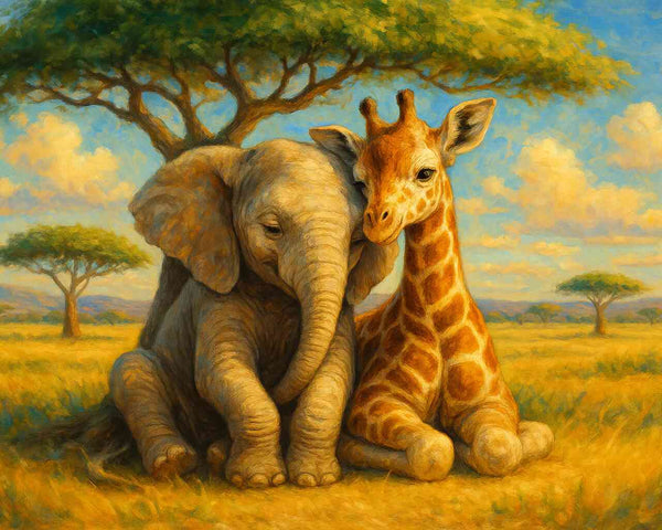 Malen nach Zahlen - Freunde unter der Savannensonne