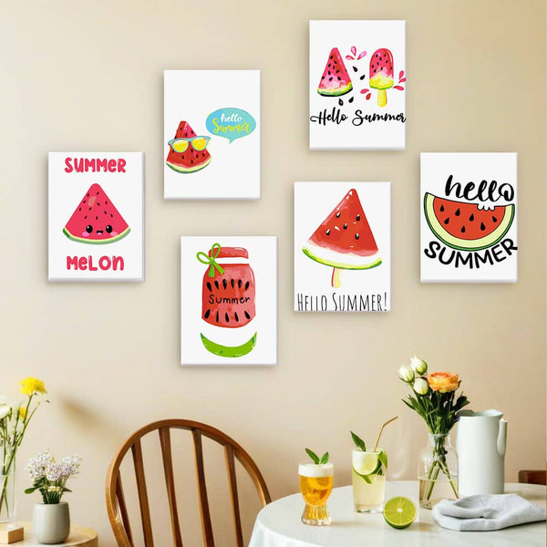 Wassermelone 6er SET - Mini Malen nach Zahlen