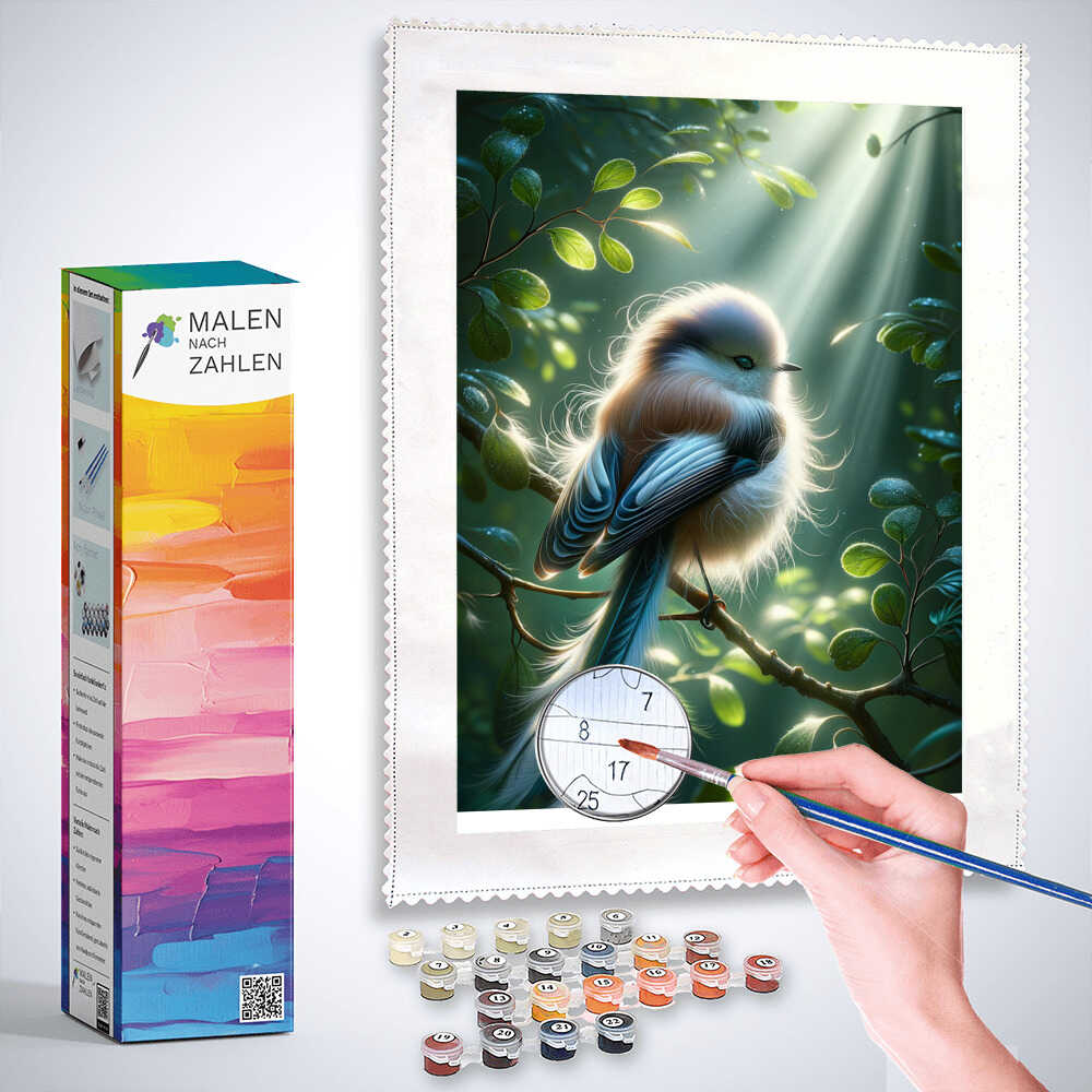 Malen nach Zahlen - Flauschiger Vogel