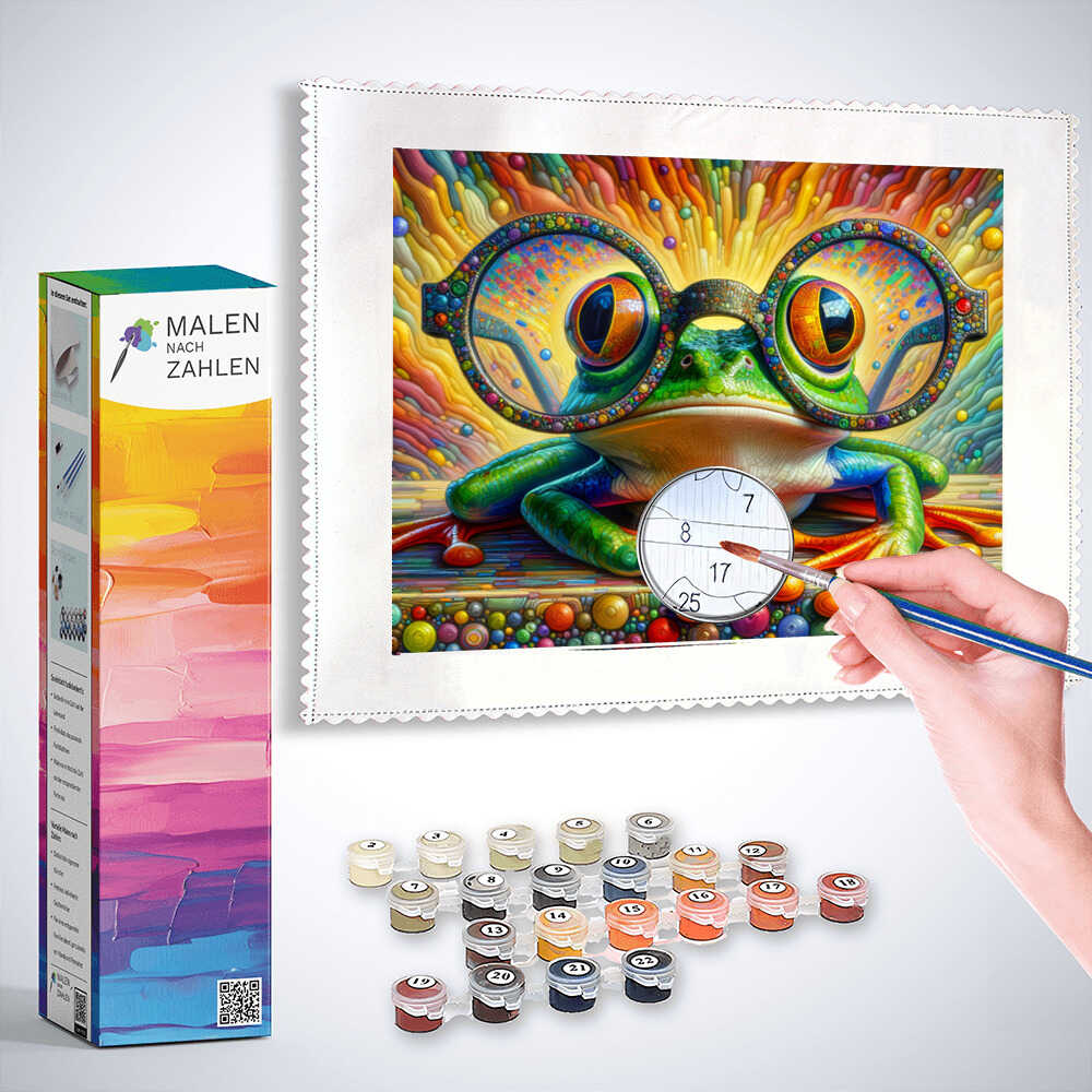Frosch mit Brille - Malen nach Zahlen