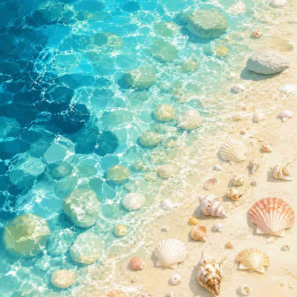 Malen nach Zahlen - Muscheln im Sonnenlicht